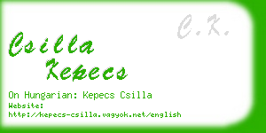 csilla kepecs business card